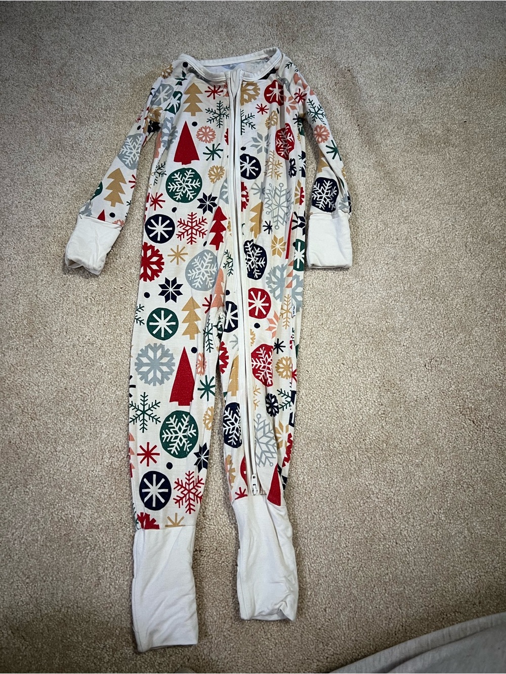Little Sleepies Modern & Merry Zippy Pajamas size 6-12 months